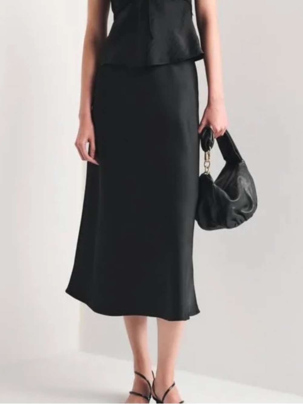 Abercrombie and Fitch Satin Midi Slip Skirt - XSP